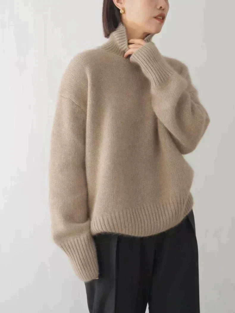Cozy Ribbed Turtleneck Sweater - Relaxed Fit for Effortless Style 5