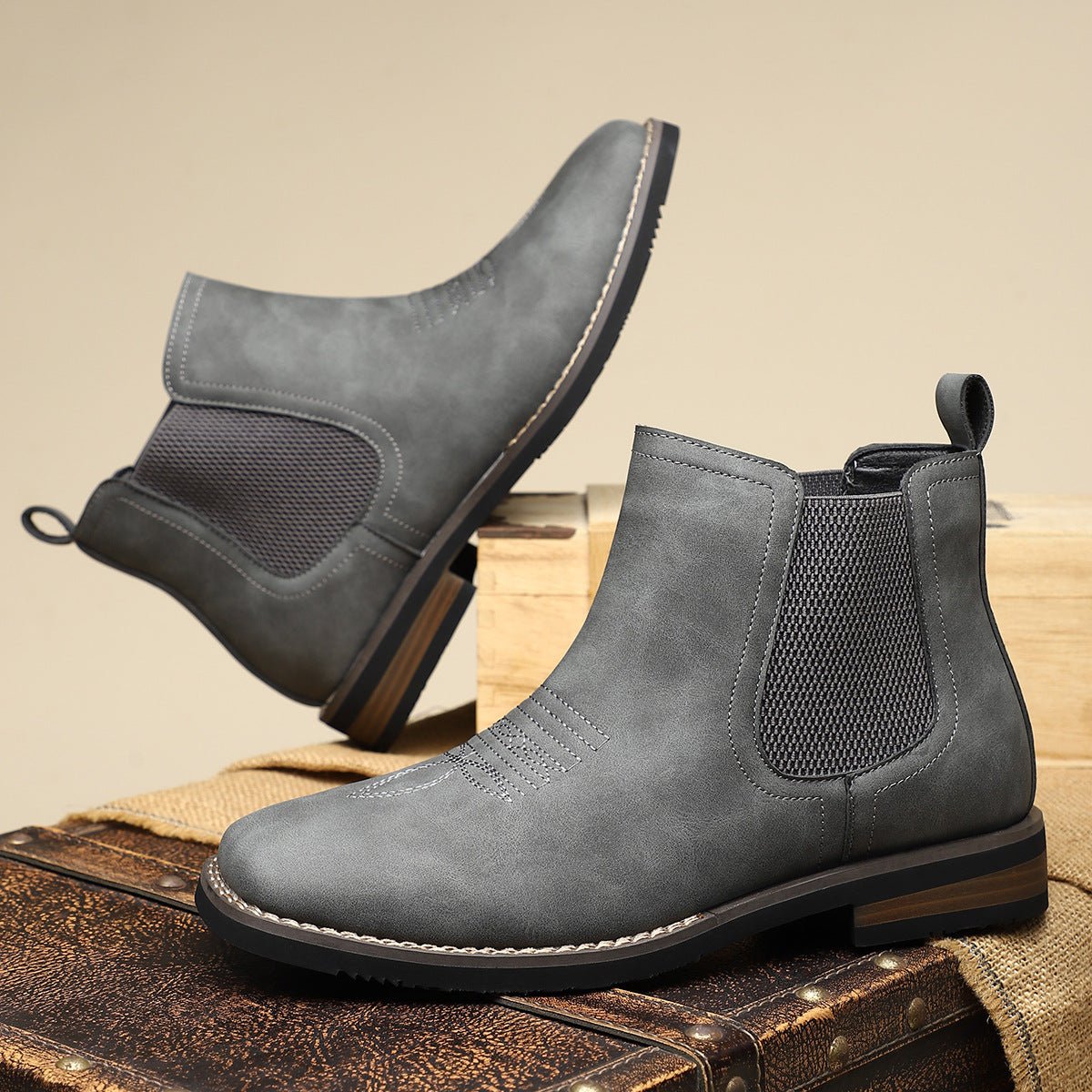 Daniel Western - Black Chelsea Boots With Elastic Side Panels & Stacked Heel 8