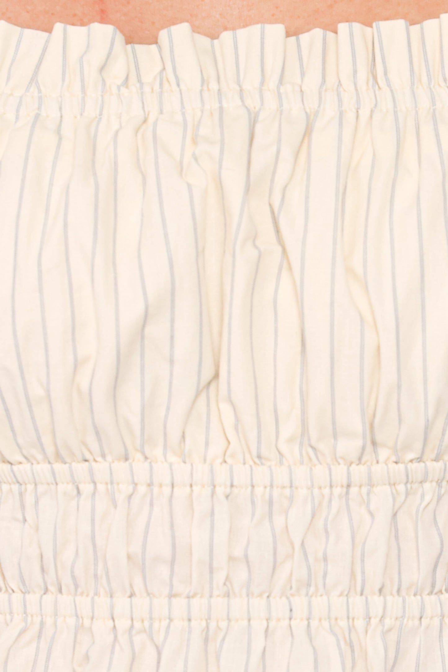 Eimear Stripe Blouse - Lightweight Fabric, Square Neckline & Peplum Hemline 5