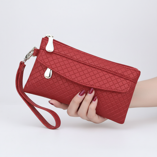 ElegantPurse - PU Leather Wallet with Phone Compartment & Zip Closure 0