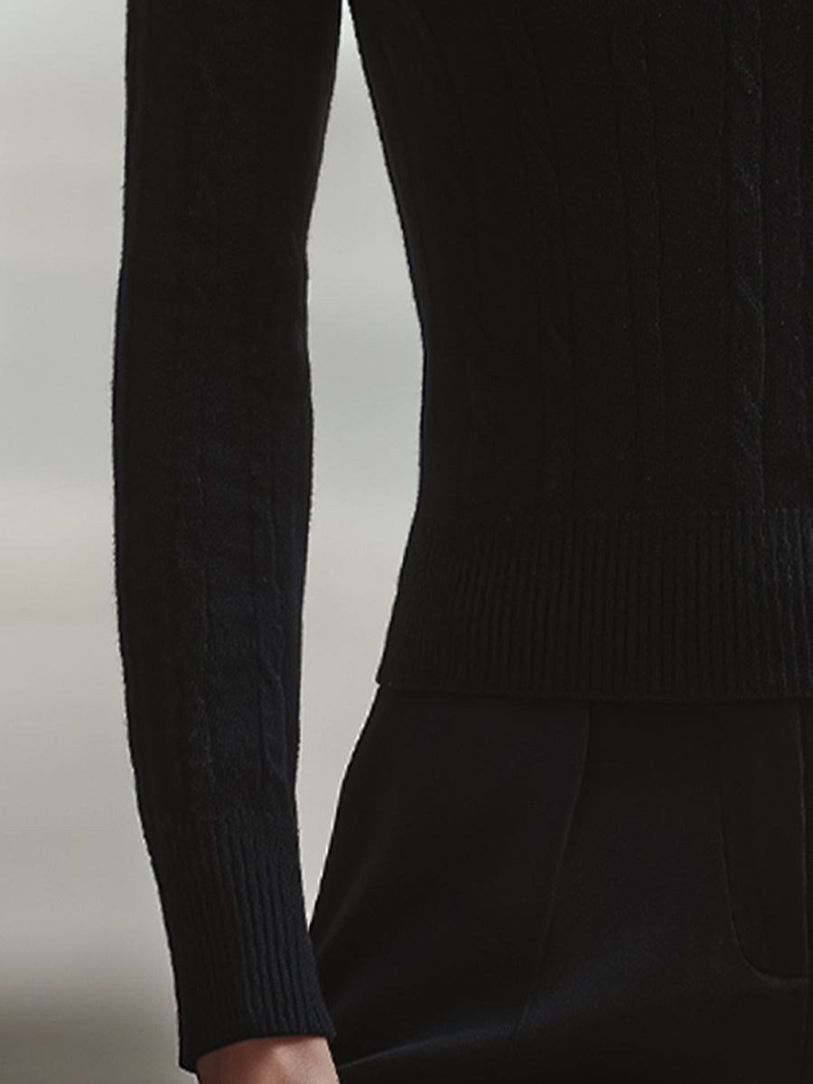 Elegant Cable-Knit Sweater - Slim Fit Soft Knit Blend for Timeless Style 4