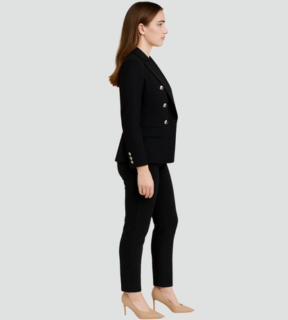 Elegant Double-Breasted Formal Suit with Jacket and Pants - Tailored Fit, Smooth Fabric 1