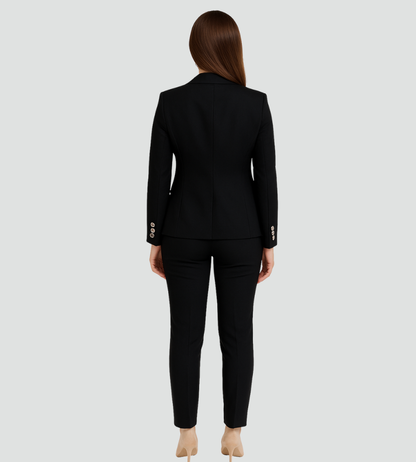 Elegant Double-Breasted Formal Suit with Jacket and Pants - Tailored Fit, Smooth Fabric 2