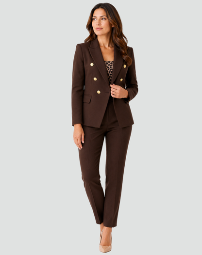 Elegant Double-Breasted Formal Suit with Jacket and Pants - Tailored Fit, Smooth Fabric 6