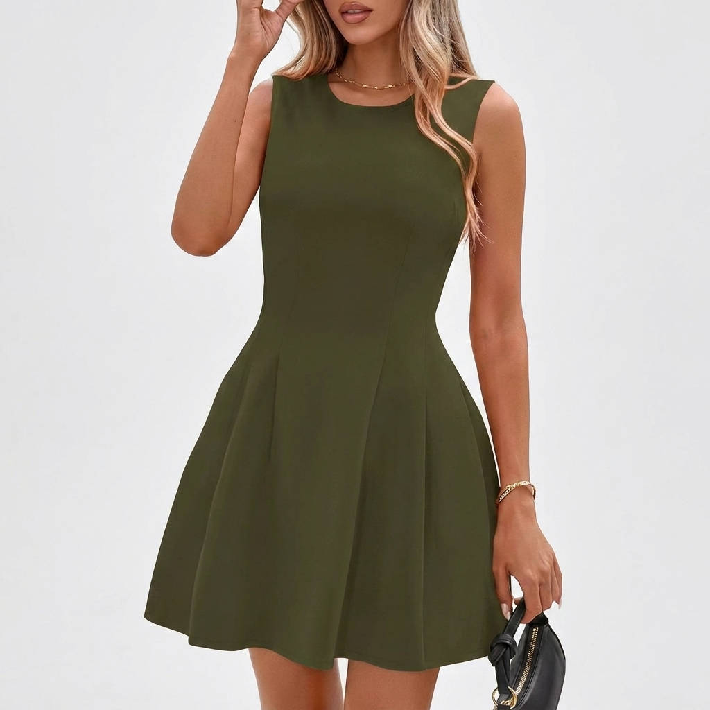 Elegant Fit and Flare A-Line Dress - Lightweight Stretch Summer Formal Dress 10