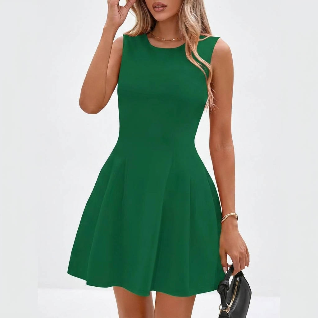Elegant Fit and Flare A-Line Dress - Lightweight Stretch Summer Formal Dress 2