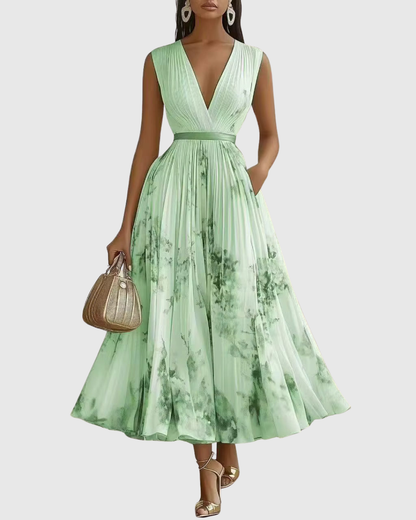 Elegant Floral Long Sleeve Maxi Dress with Waist Tie for Special Occasions 10