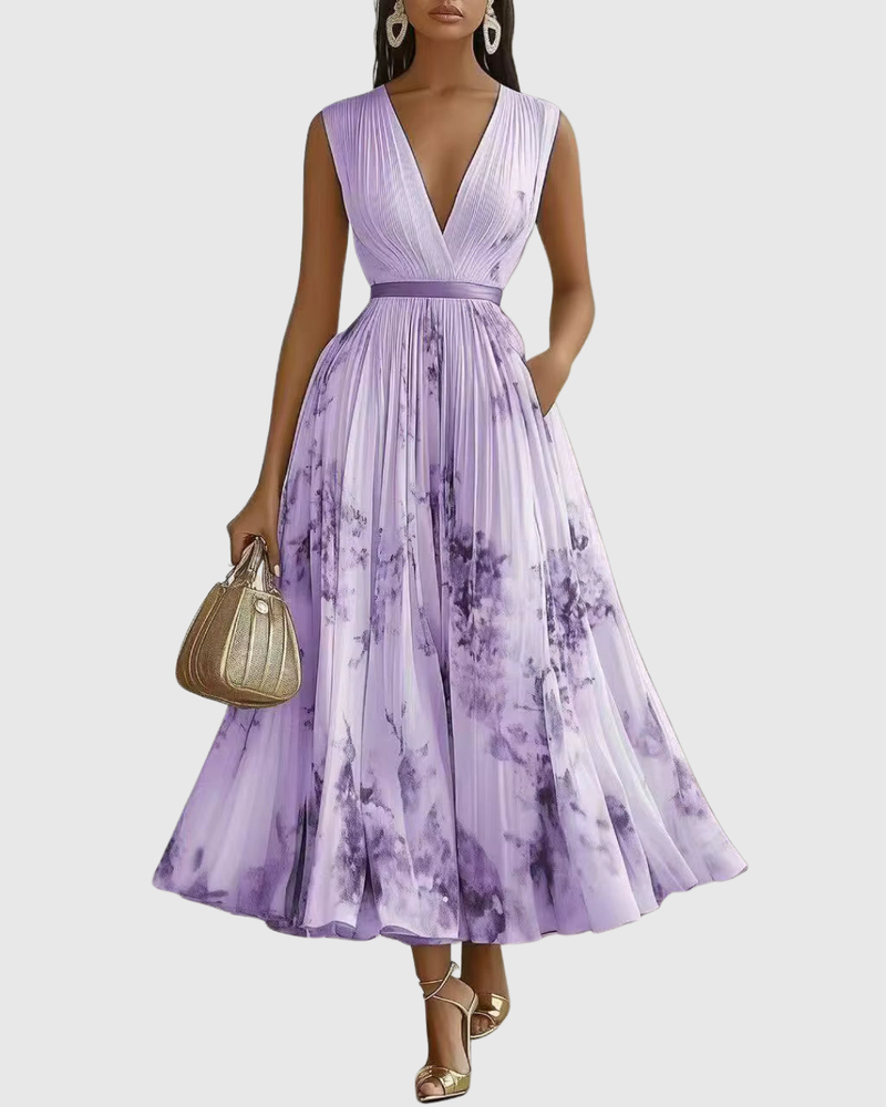 Elegant Floral Long Sleeve Maxi Dress with Waist Tie for Special Occasions 11
