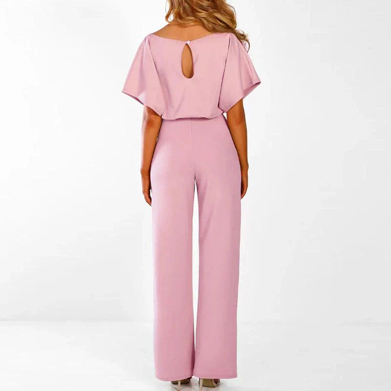 Elegant Jumpsuit With Waist Belt & Wide Legs For Versatile Styling 1