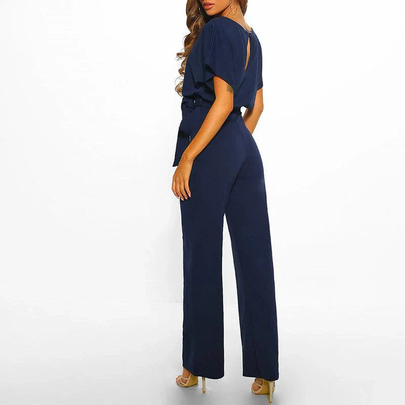 Elegant Jumpsuit With Waist Belt & Wide Legs For Versatile Styling 3