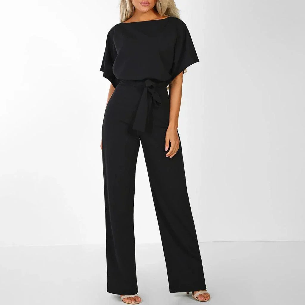 Elegant Jumpsuit With Waist Belt & Wide Legs For Versatile Styling 4