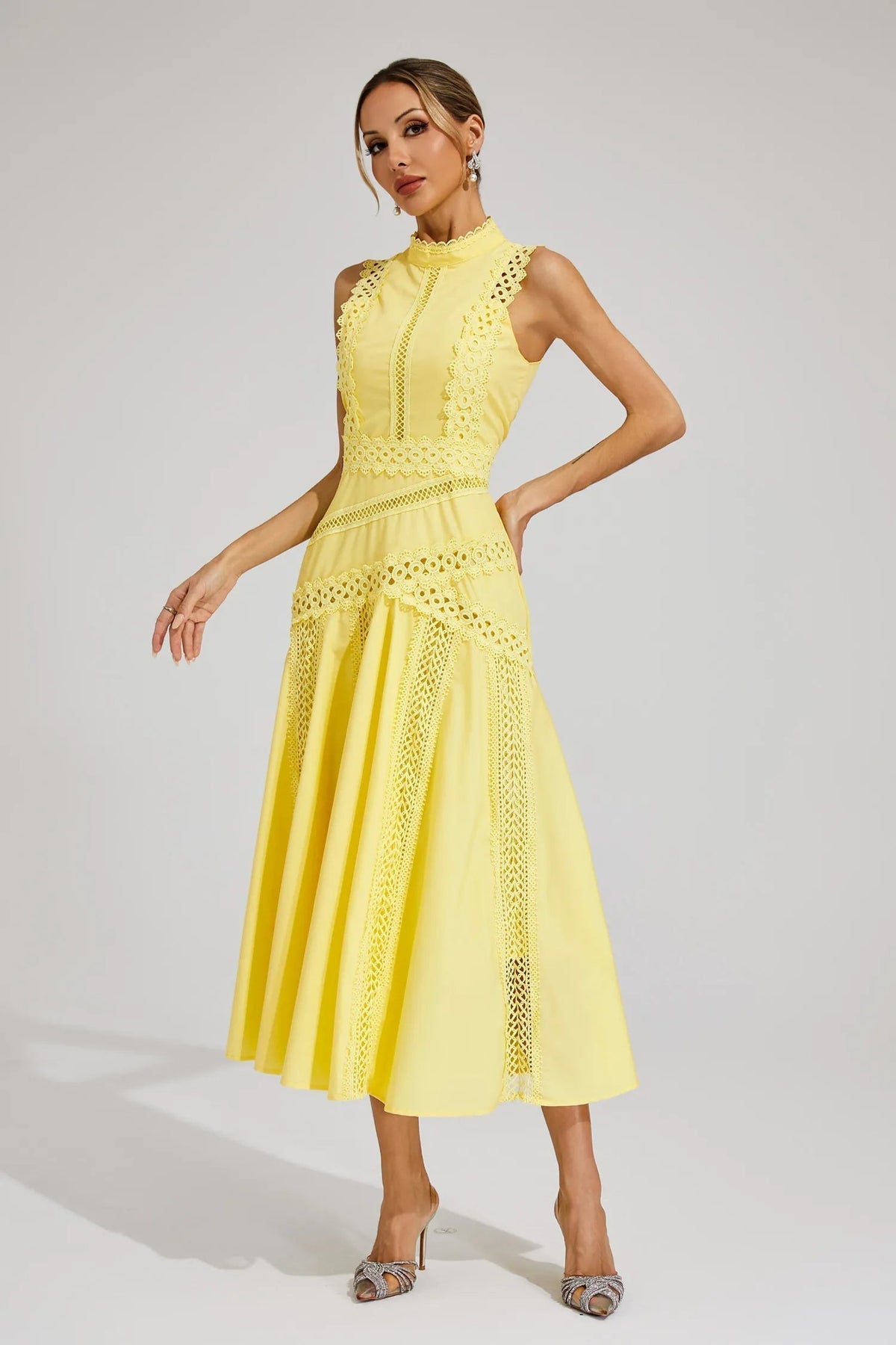 Elegant Lace Midi Dress for Summer Weddings, Cocktail & Formal Events 1