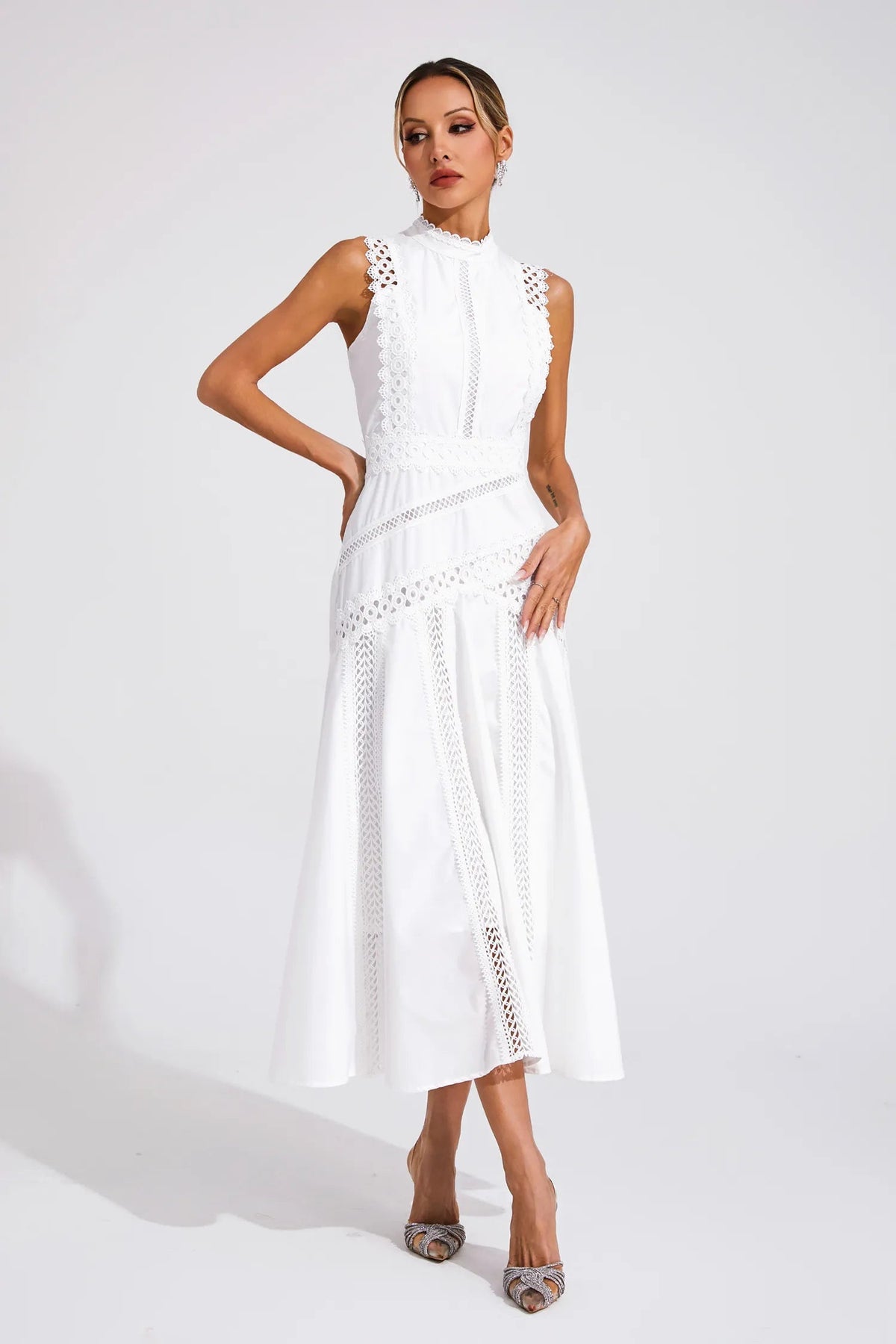 Elegant Lace Midi Dress for Summer Weddings, Cocktail & Formal Events 5