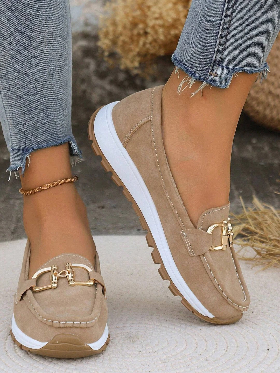 Elegant Slip-On Loafers With Buckle Detail, Slip-Resistant Outsole, Everyday Comfort 7