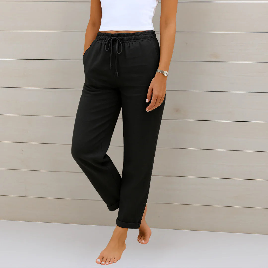 Ellaine - White Linen Pants with Stretch for Effortless Style and Comfort 3
