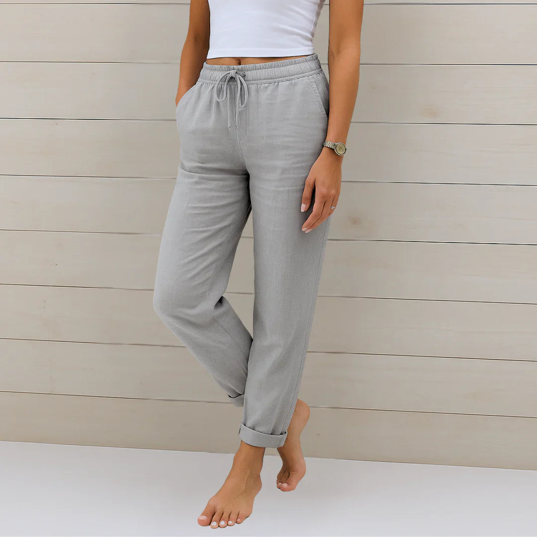 Ellaine - White Linen Pants with Stretch for Effortless Style and Comfort 4