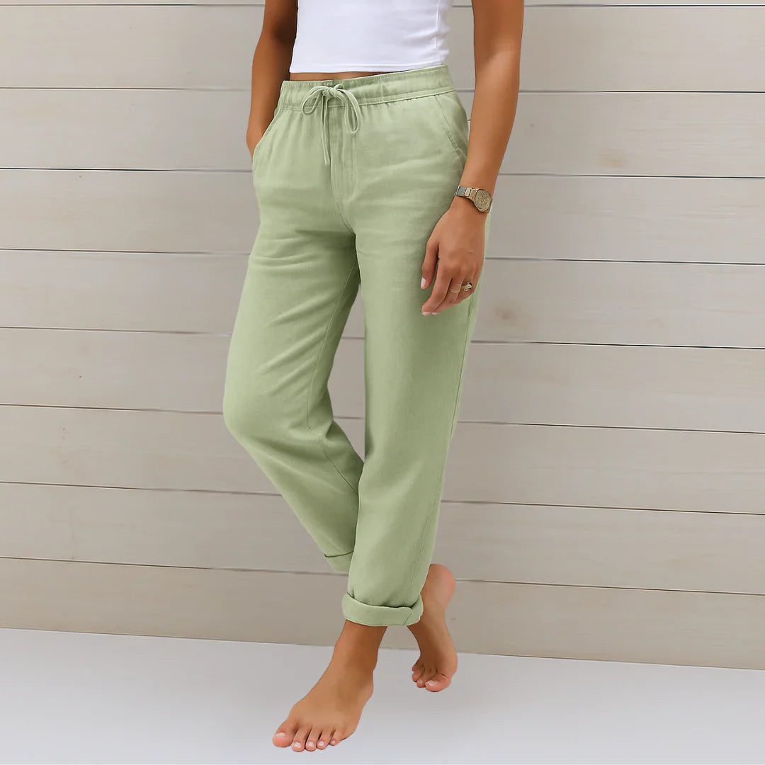 Ellaine - White Linen Pants with Stretch for Effortless Style and Comfort 6