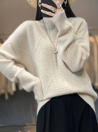 Ellis Cashmere Sweater - Soft Cable-Knit Turtleneck for Cozy Comfort 1