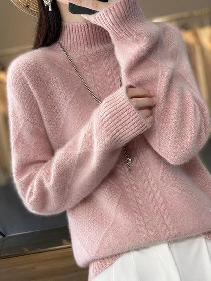 Ellis Cashmere Sweater - Soft Cable-Knit Turtleneck for Cozy Comfort 2