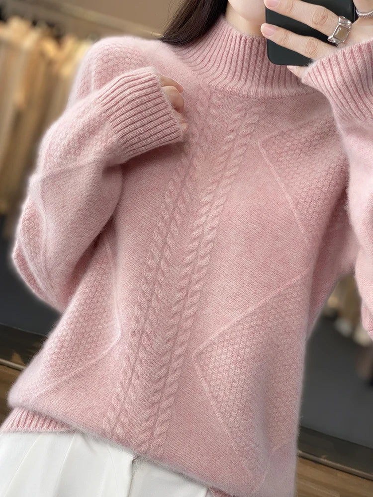 Ellis Cashmere Sweater - Soft Cable-Knit Turtleneck for Cozy Comfort 3