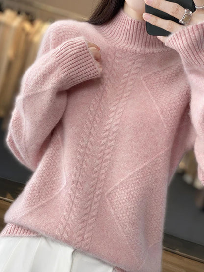 Ellis Cashmere Sweater - Soft Cable-Knit Turtleneck for Cozy Comfort 3