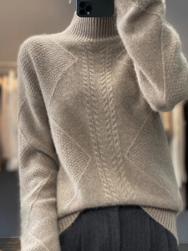Ellis Cashmere Sweater - Soft Cable-Knit Turtleneck for Cozy Comfort 4
