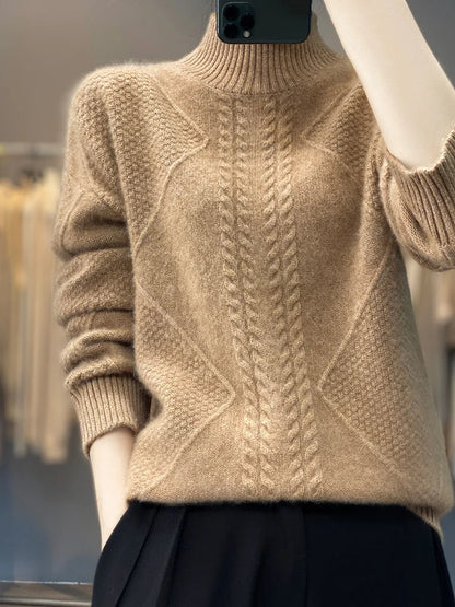 Ellis Cashmere Sweater - Soft Cable-Knit Turtleneck for Cozy Comfort 6