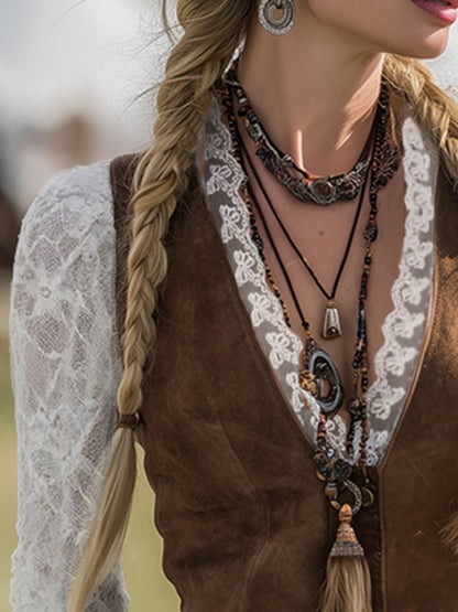 Elowen - Western Lace Long Sleeve Blouse with Elegant Detailing 3