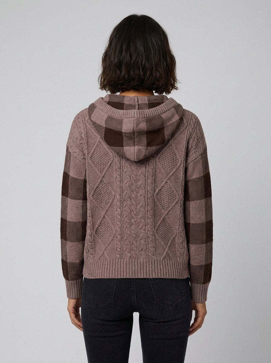 Elysia Cable Knit Hoodie Sweater - Ultra-Soft Yarn, Relaxed Fit, Cozy Layering 3