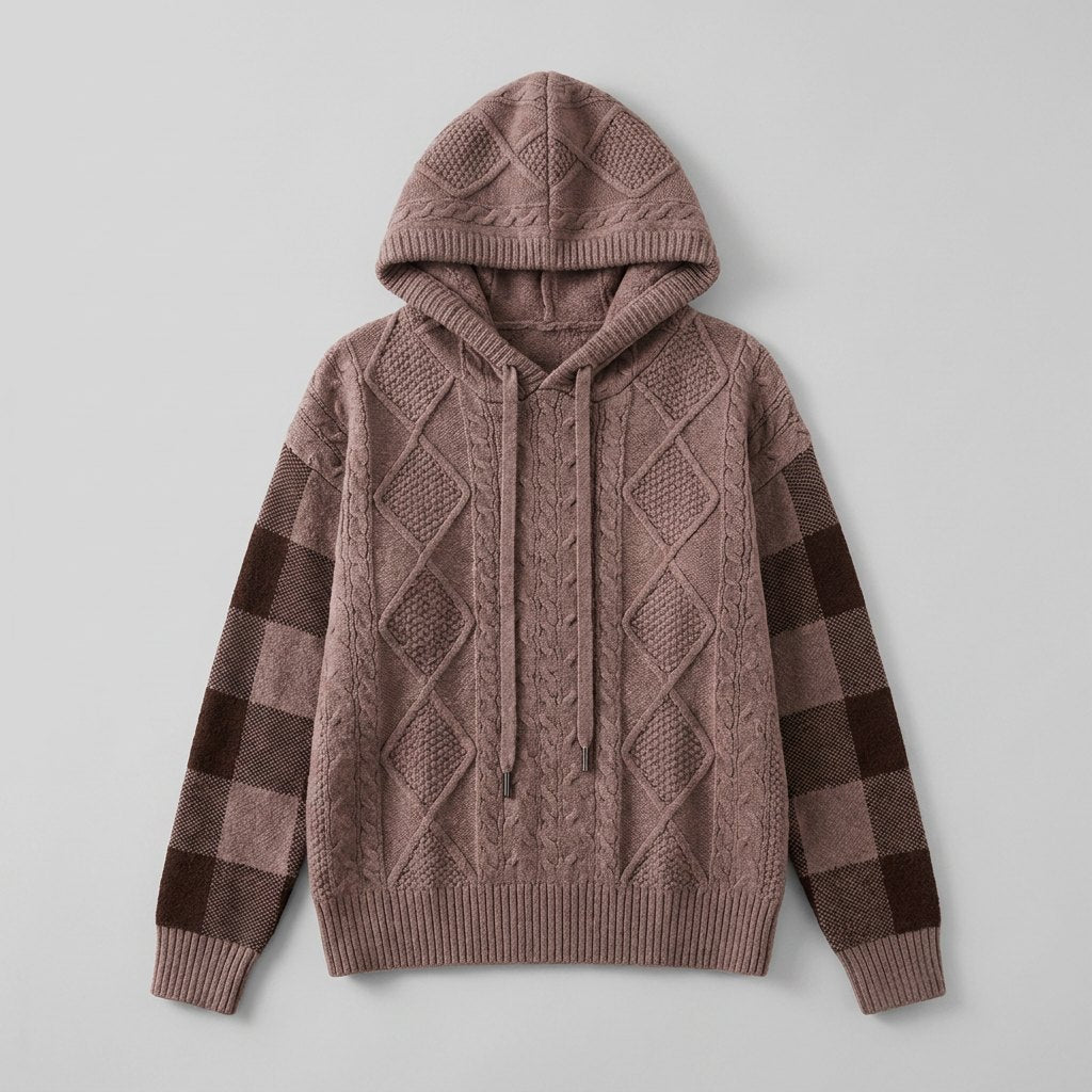 Elysia Cable Knit Hoodie Sweater - Ultra-Soft Yarn, Relaxed Fit, Cozy Layering 4