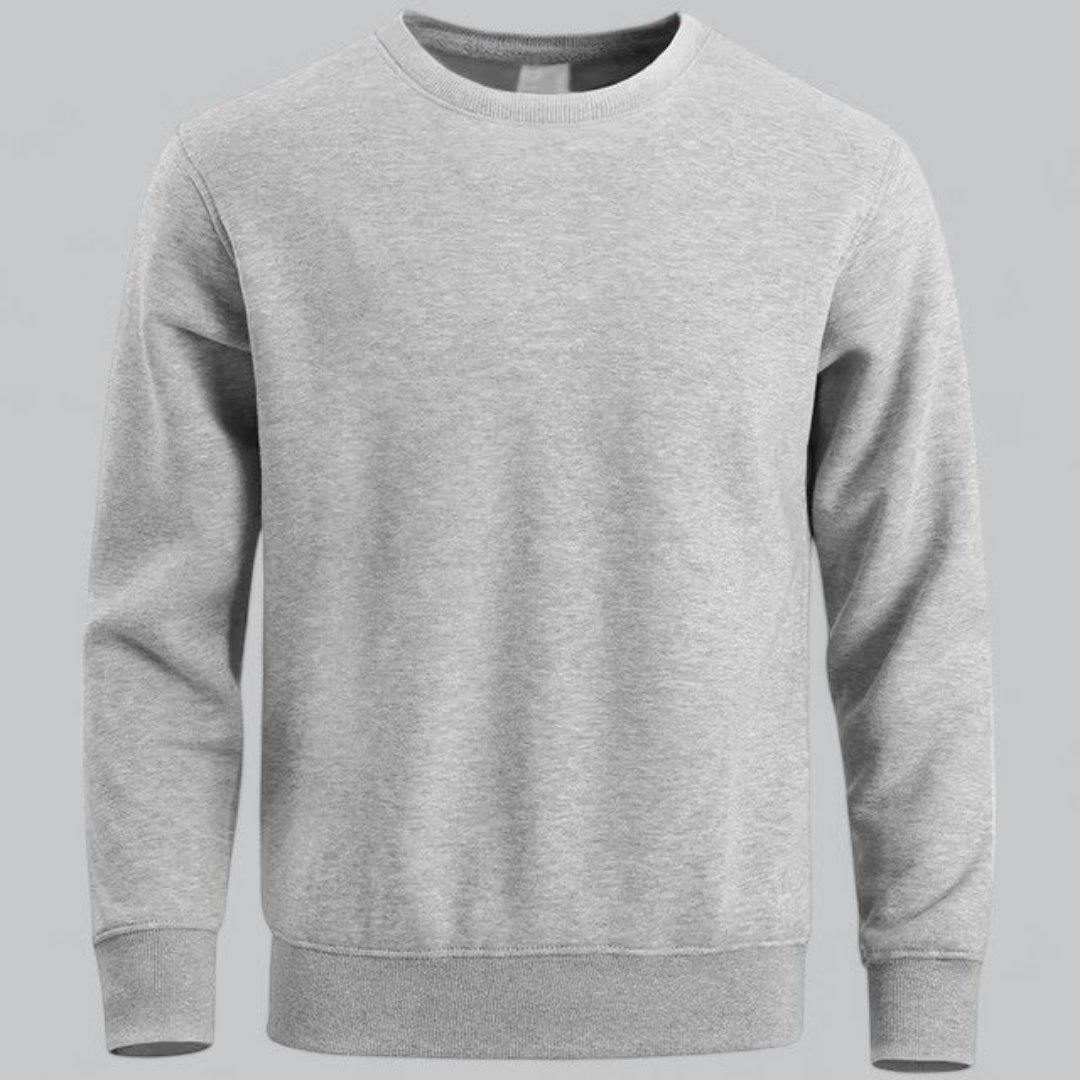 Everyday Essential Classic Crew Neck Sweatshirt with Ribbed Cuffs - Soft & Comfortable 0