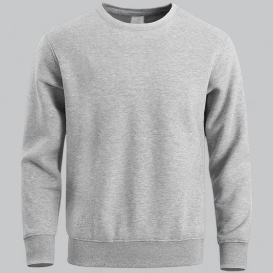 Everyday Essential Classic Crew Neck Sweatshirt with Ribbed Cuffs - Soft & Comfortable 0