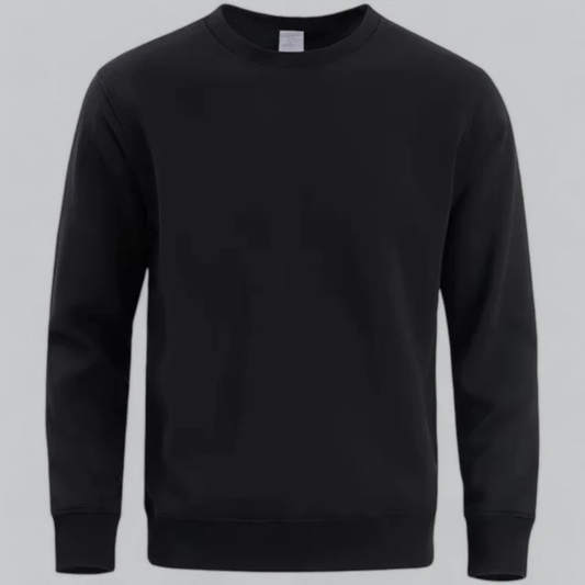 Everyday Essential Classic Crew Neck Sweatshirt with Ribbed Cuffs - Soft & Comfortable 1