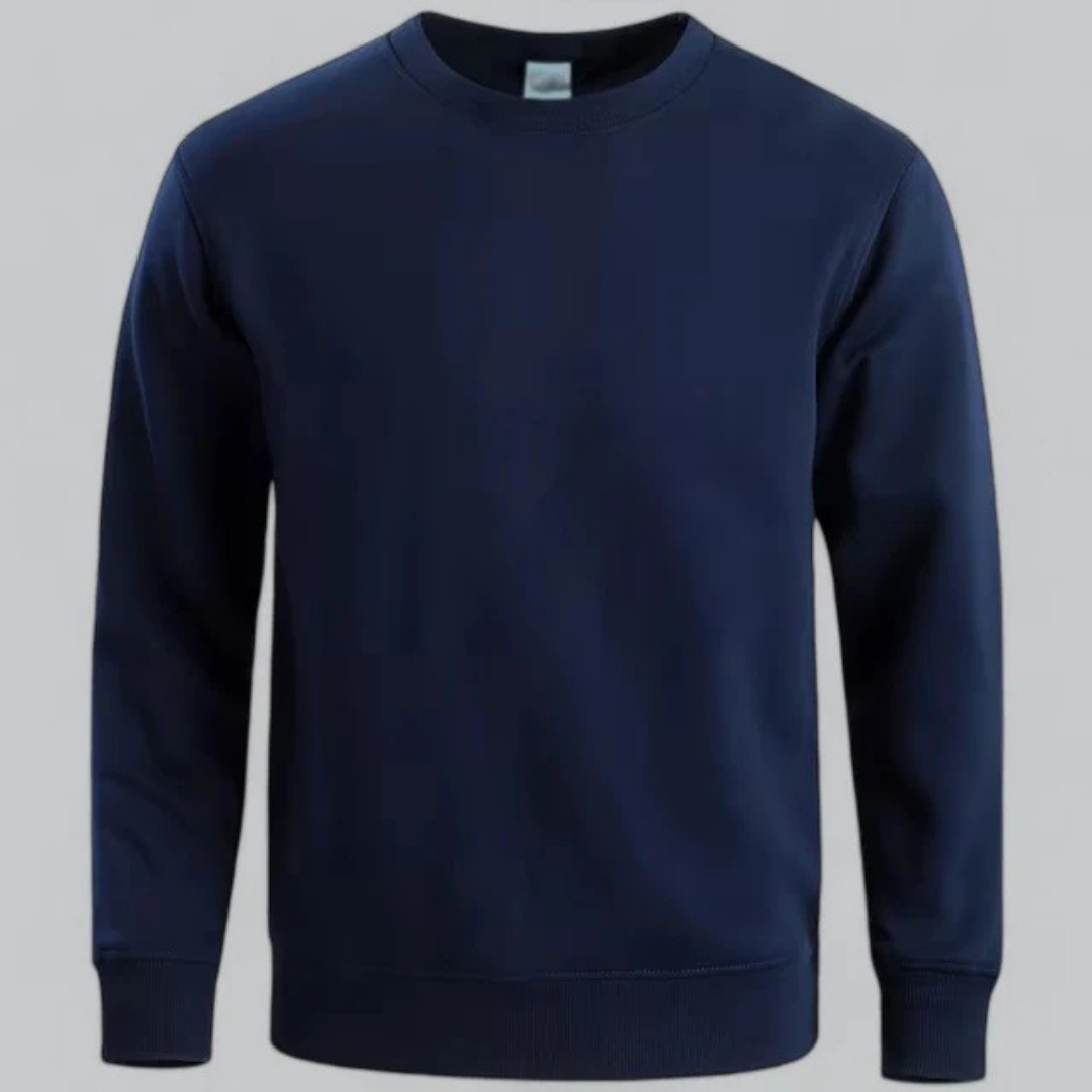 Everyday Essential Classic Crew Neck Sweatshirt with Ribbed Cuffs - Soft & Comfortable 2