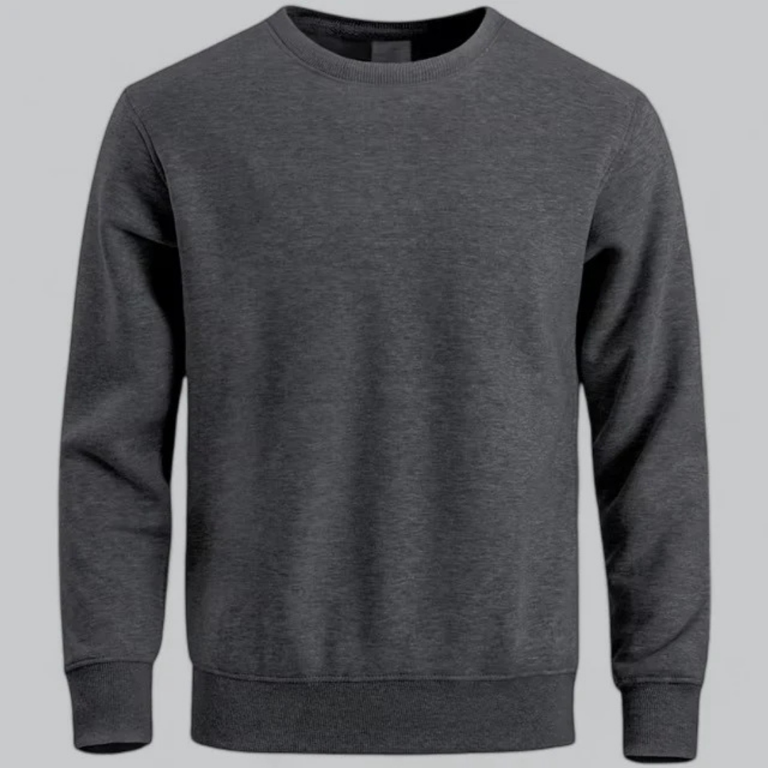 Everyday Essential Classic Crew Neck Sweatshirt with Ribbed Cuffs - Soft & Comfortable 3