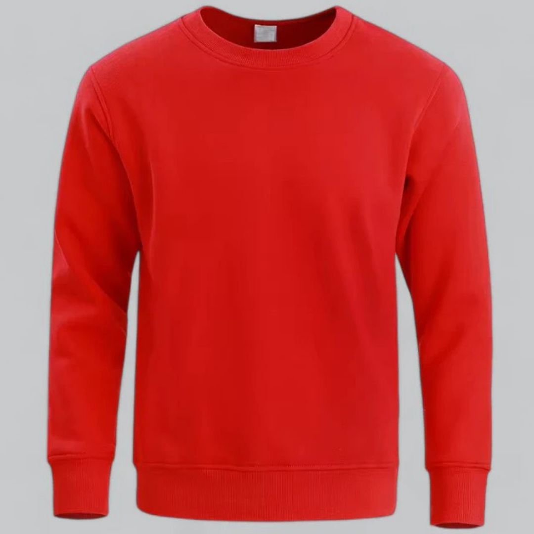 Everyday Essential Classic Crew Neck Sweatshirt with Ribbed Cuffs - Soft & Comfortable 5