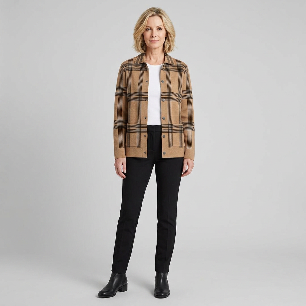 Fina Rayon Knit Cardigan Sweater with Tailored Fit and Classic Collar 7
