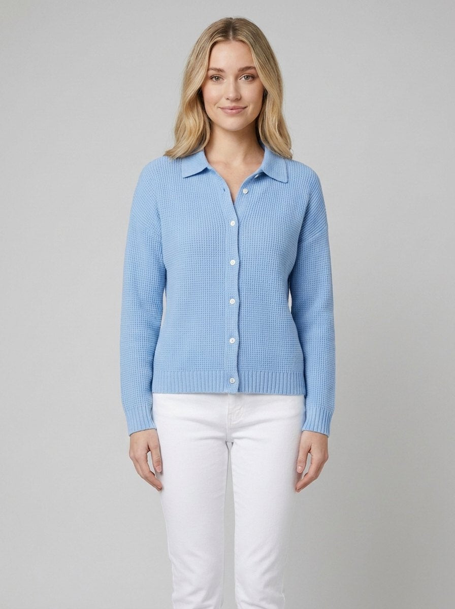 Fiora Long Cardigan Sweater - Soft Cotton Blend with Classic Button-Down Front 0