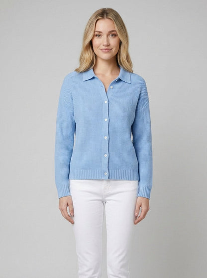 Fiora Long Cardigan Sweater - Soft Cotton Blend with Classic Button-Down Front 0