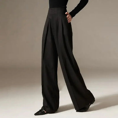 Firenze Wide Leg Pants with Draped Design and High-Waisted Fit 5