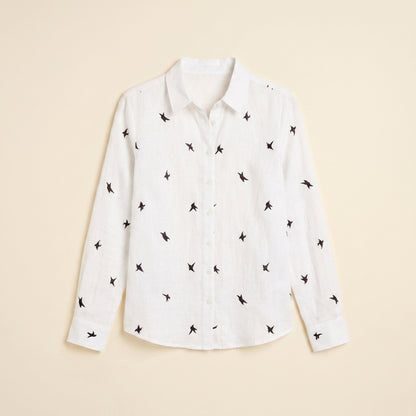 Flora | Women's Top Cotton Linen, Casual Long Sleeve Blouse 5