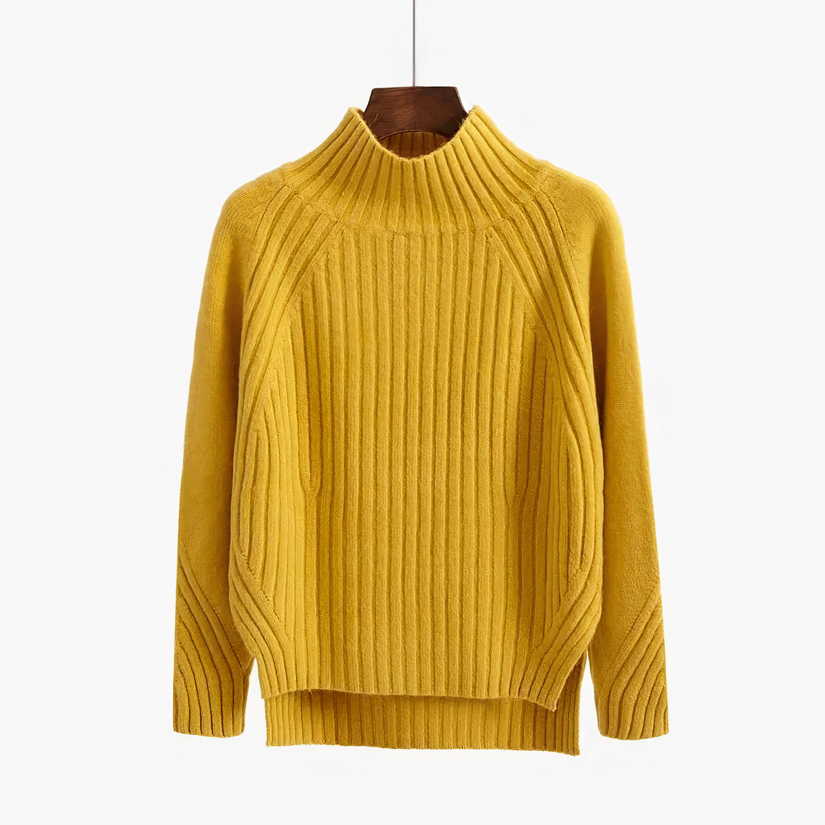 Floryn Ribbed Knit Mock Neck Sweater - Soft Relaxed Fit with Vertical Texture 2