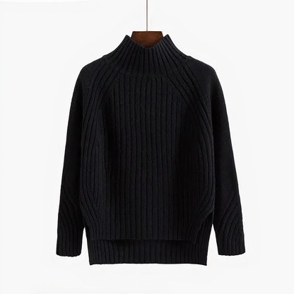 Floryn Ribbed Knit Mock Neck Sweater - Soft Relaxed Fit with Vertical Texture 5