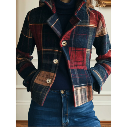 Francesca Classic Plaid Jacket - Tailored Fit, Lightweight, Cozy Layering Piece 0