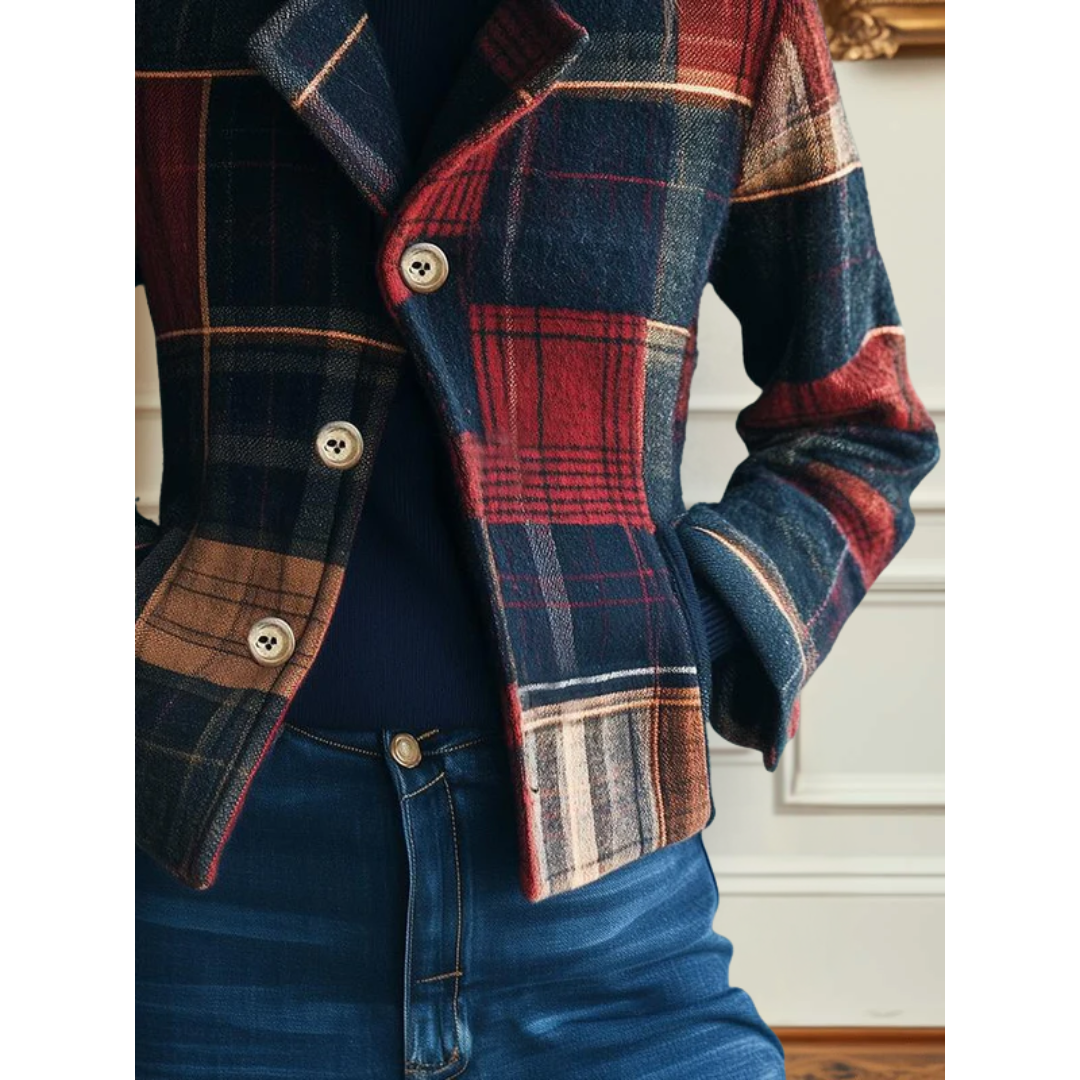 Francesca Classic Plaid Jacket - Tailored Fit, Lightweight, Cozy Layering Piece 2