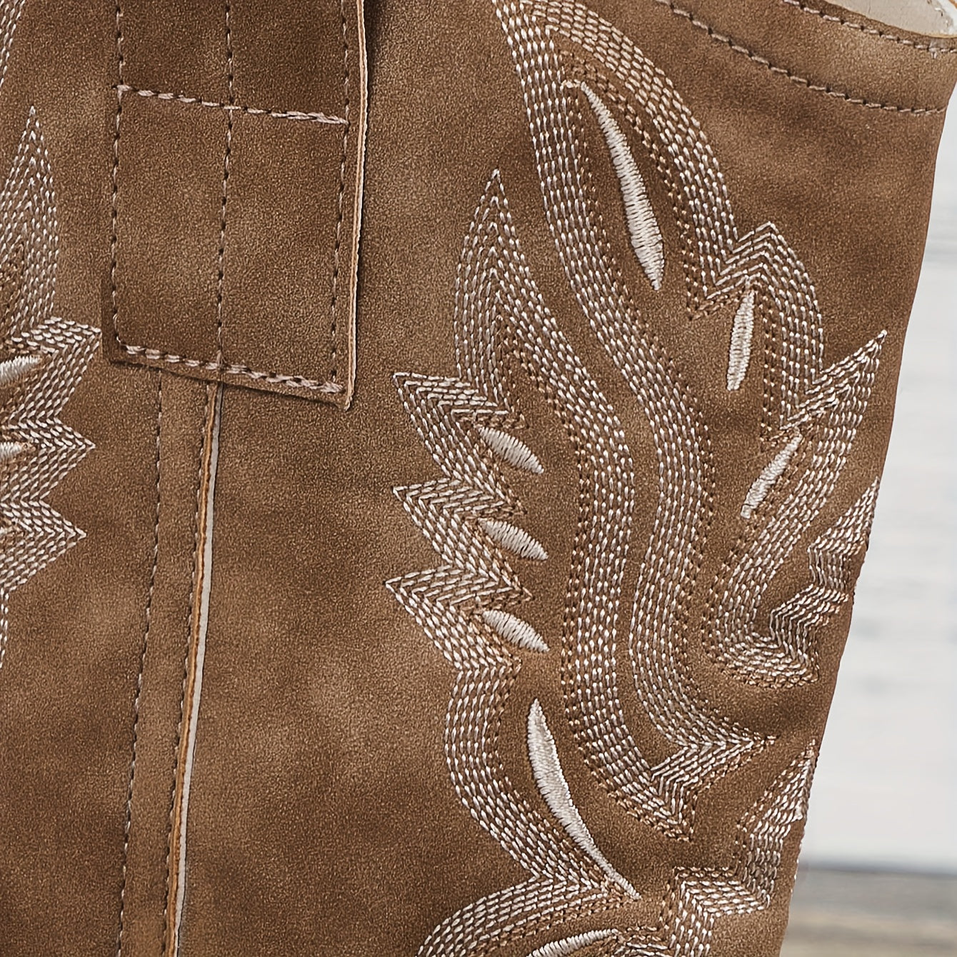 Galateia Wide Calf Cowboy Boots - Embroidered Western Design with Stacked Heel 6