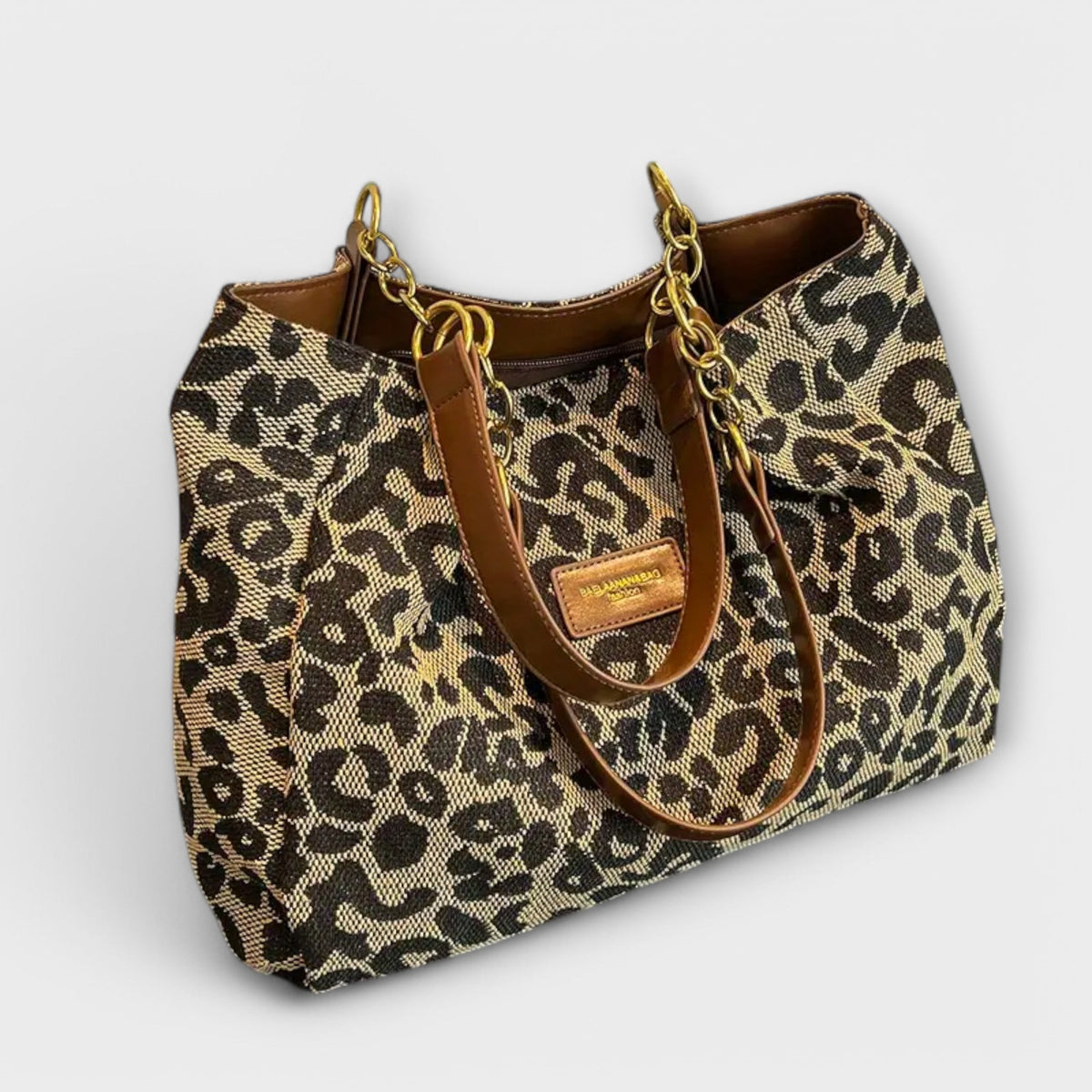 Gianna Boutique Leopard Canvas Crossbody Bag with Spacious Interior and Adjustable Strap 0