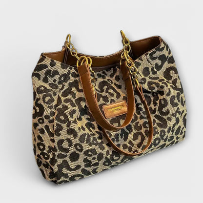 Gianna Boutique Leopard Canvas Crossbody Bag with Spacious Interior and Adjustable Strap 0