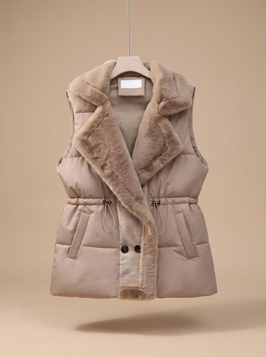 Hannah Quilted Puffer Vest With Faux Fur Collar & Adjustable Drawstring 2