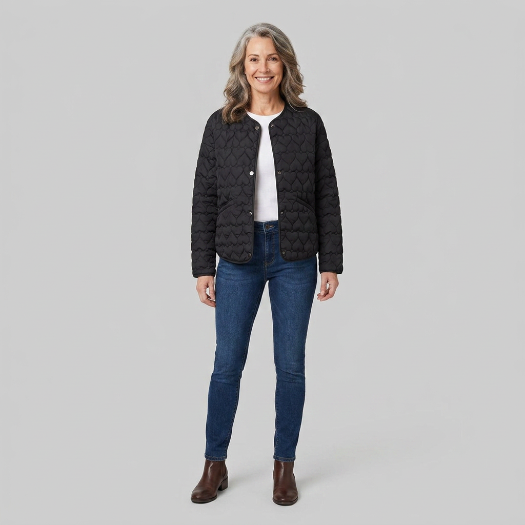 Haven Quilted Jacket - Lightweight Heart Pattern for Cozy Autumn Layering 0
